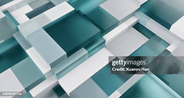 3d abstract stacked cube - perspex cube stock pictures, royalty-free photos & images