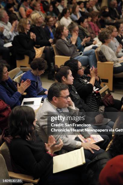 Former San Francisco Supervisor, David Campos, listens to the panel discussin during a public forum to address how San Francisco can provide lawyers...