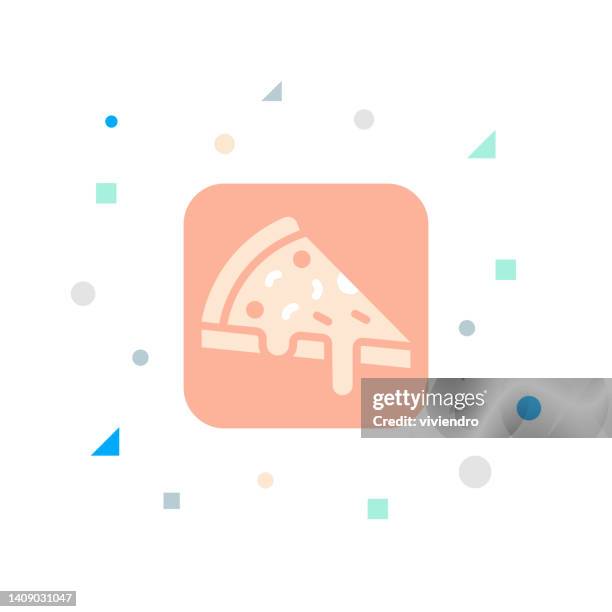 pizza flat icon - pizza sauce stock illustrations