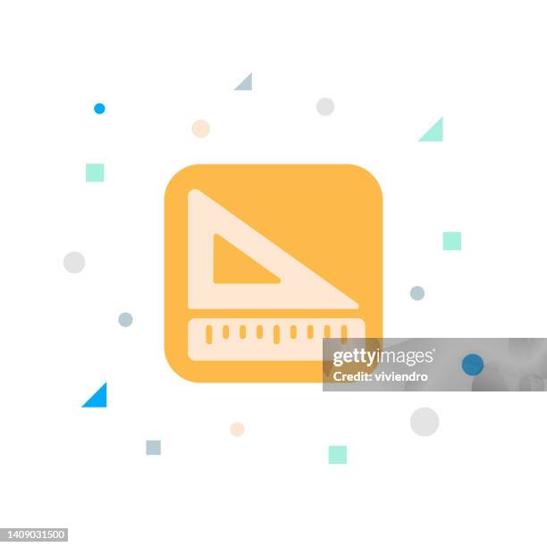 illustrazioni stock, clip art, cartoni animati e icone di tendenza di icona del righello piatto - pollice sistema metrico anglosassone