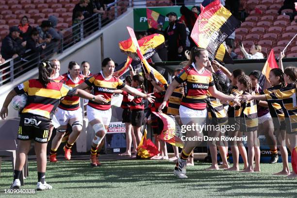 Co-Captain Renee Holmes of Waikato Women runs out for the round one Farah Palmer Cup match between Waikato and Manawatu at FMG Stadium Waikato, on...