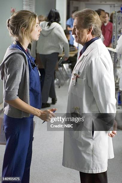 My Own Personal Jesus" Episode 11 -- Aired 12/11/01 -- Pictured: Sarah Chalke as Dr. Elliot Reid, Ken Jenkins as Dr. Bob Kelso -- Photo by: Chris...