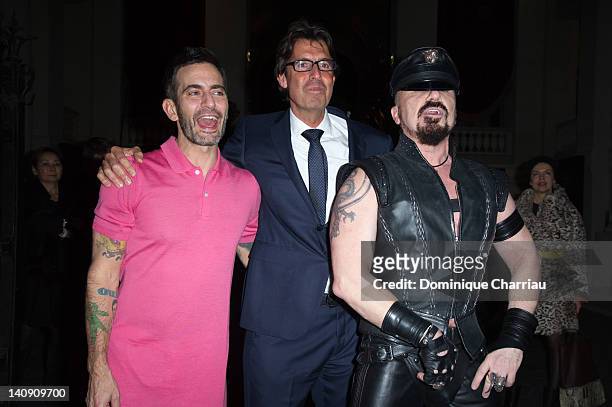 Marc Jacobs, Jordi Constans and Peter marino attend 'Louis Vuitton - Marc Jacobs: The Exhibition' Photocall as part of Paris Fashion Week on March 7,...