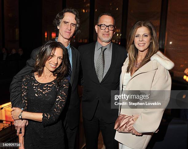 Singer/musician Susanna Hoffs, director/executive producer Jay Roach, executive producer Tom Hanks, and actress Rita Wilson attend the after party...