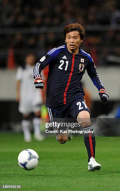 Takashi Inui of Japan in action during the 2014 FIFA World Cup Asian Qualifier match between Japan and Uzbekistan at Toyota Stadium on February 29,...