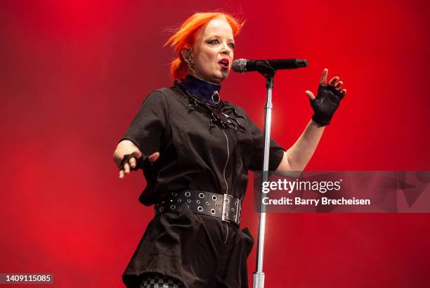 Shirley Manson performs with Garbage on day 10 of Festival d'été de Québec on July 15, 2022 in Quebec City, Canada.