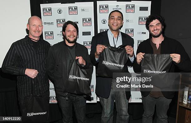 Kelly Oxford, Elliot Greenberg, Harry Lennix and Josh Trank attend the Film Independent 'Directors Close Up' held at the Landmark Theater on March 7,...