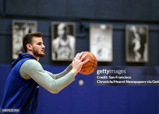 New Warrior center Dragan Bedner during practice at Chase Arena in San Francisco, Calif., on Monday, February 24, 2020.