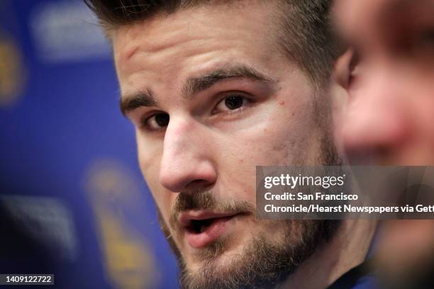 New Warrior center Dragan Bedner during practice at Chase Arena in San Francisco, Calif., on Monday, February 24, 2020.