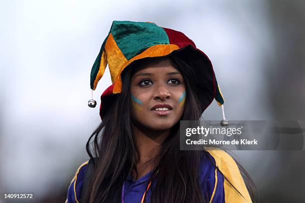 Sri Lankan fan enjoys the atmosphere during the third One Day International Final series match between Australia and Sri Lanka at Adelaide Oval on...