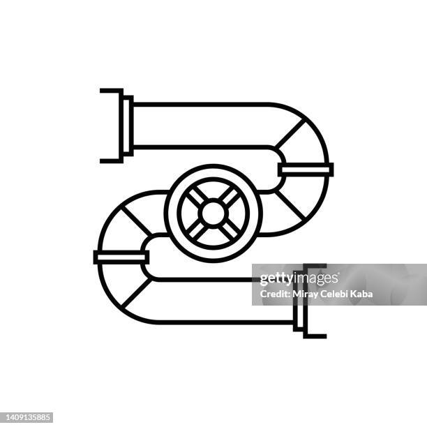 gas pipeline, oil industry, line icon - gasoline 幅插畫檔、美工圖案、卡通及圖標