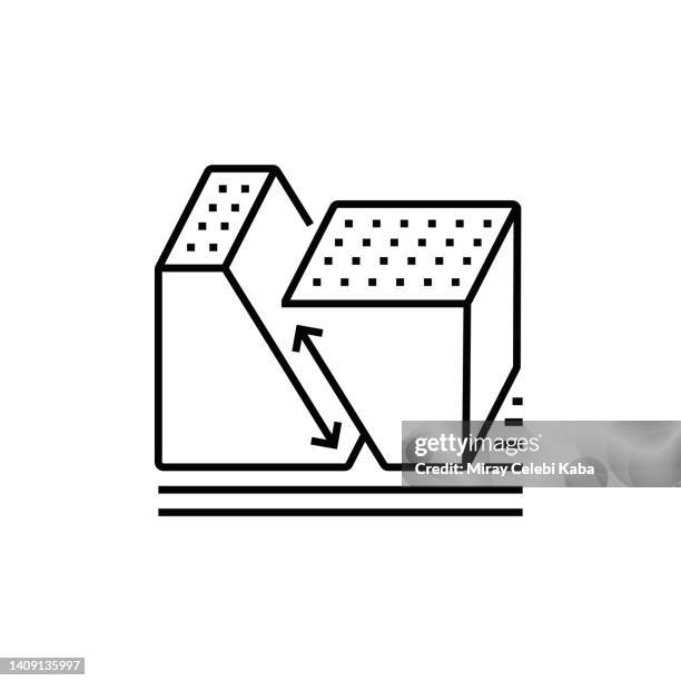 geological line icon - geology tools stock illustrations