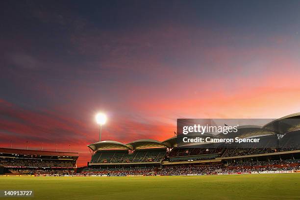 General view during the third One Day International Final series match between Australia and Sri Lanka at Adelaide Oval on March 8, 2012 in Adelaide,...
