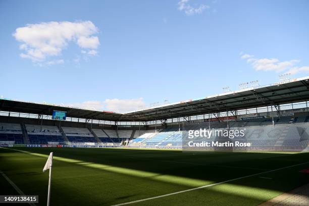 General view ahead of the Second Bundesliga match between 1. FC Magdeburg and Fortuna Düsseldorf at MDCC Arena on July 16, 2022 in Magdeburg, Germany.