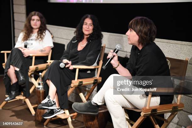 Bethany Cosentino, Janette Beckman and director Jessica Hopper attend EPIX's "Women Who Rock" Screening at NeueHouse Los Angeles on July 15, 2022 in...