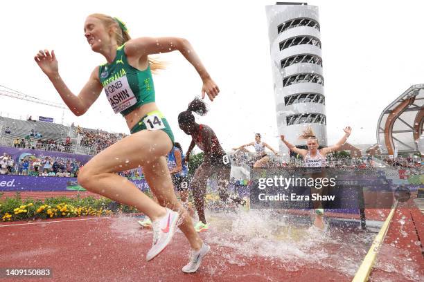 Amy Cashin of Team Australia competes in the Women’s 3000m Steeplechase heats on day two of the World Athletics Championships Oregon22 at Hayward...