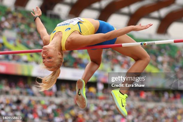 Yuliya Levchenko of Team Ukraine competes in the Women's High Jump qualification on day two of the World Athletics Championships Oregon22 at Hayward...