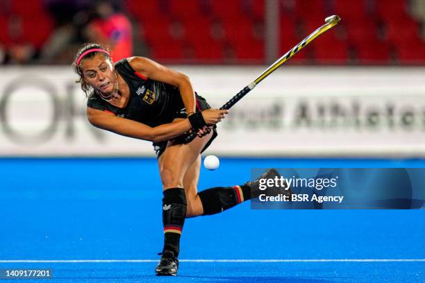Selin Oruz of Germany during the FIH Hockey Women's World Cup 2022 Semifinal match between Germany and Argentina at the Estadi Olímpic de Terrassa on...