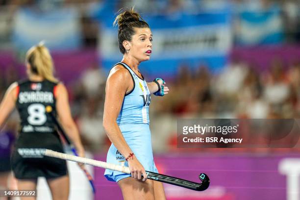 Agustina Albertarrio of Argentina during the FIH Hockey Women's World Cup 2022 Semifinal match between Germany and Argentina at the Estadi Olímpic de...
