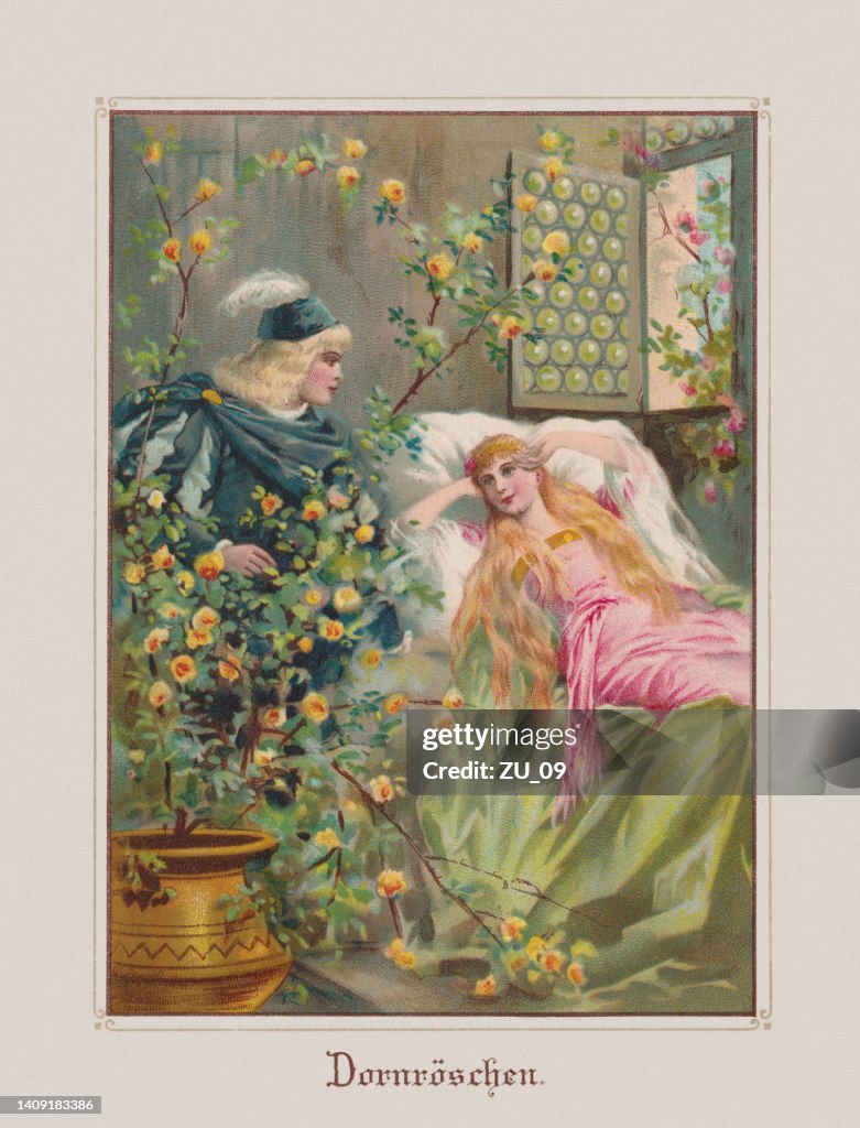 Sleeping Beauty (Grimms' Fairy Tales), chromolithograph, published ca.1898