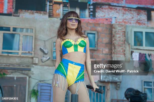 Anitta performs during Lollapalooza Paris Festival at Hippodrome de Longchamp on July 16, 2022 in Paris, France.