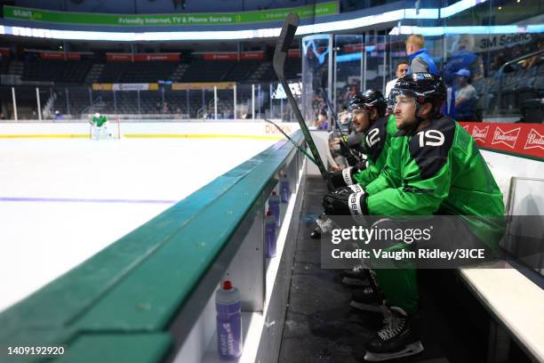 Chris Mueller of Team Murphy looks on from the bench during 3ICE Week Five at Budweiser Gardens on July 16, 2022 in London, Ontario.