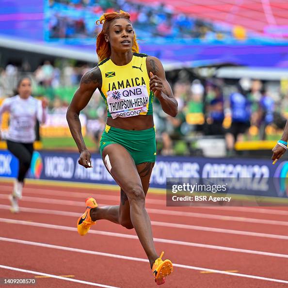 Elaine ThompsonHerah of Jamaica competes in the Women's 100 metres Elaine ThompsonHerah of Jamaica competes in the Women's 100 metres