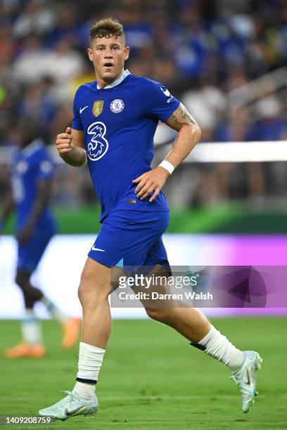 Ross Barkley of Chelsea looks on during the Preseason Friendly match between Chelsea and Club America at Allegiant Stadium on July 16, 2022 in Las...