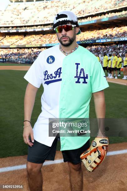 Bad Bunny attends the 2022 MLB All-Star Week Celebrity Softball Game  News Photo - Getty Images