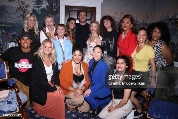 Derek Hough, Hayley Erbert, Garrett Gee, Jessica Gee, Marabeth Hough pose with cast Julianne Hough, Lisa Helmi-Johanson, Maya Rudolph, Anita...