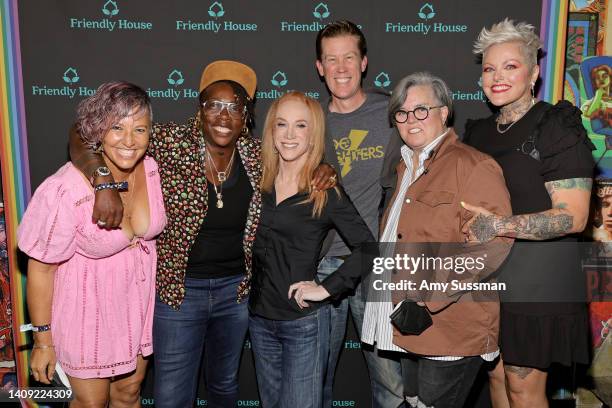 Nina Rose Fischer, Kiran Deol, Gina Yashere, Kathy Griffin, Randy Bick, Rosie O'Donnell, and Aimee Hauer attend FRIENDLY HOUSE LA Comedy Benefit,...