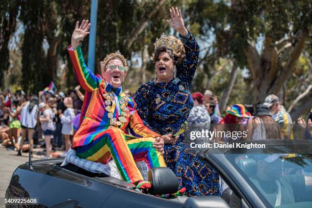 Participants ride in the 2022 San Diego Pride Parade on July 16, 2022 in San Diego, California.