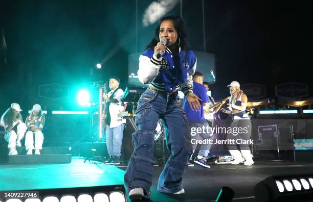 Becky G performs at The MGM Rewards All-Star Saturday Extra Innings Concert at Dodger Stadium on July 16, 2022 in Los Angeles, California.