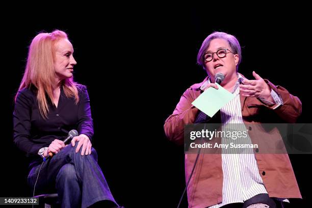 Kathy Griffin and Rosie O'Donnell perform onstage during FRIENDLY HOUSE LA Comedy Benefit, hosted by Rosie O'Donnell, at The Fonda Theatre on July...