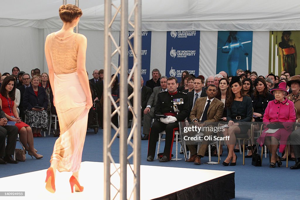 Queen Elizabeth II, Prince Philip, Duke Of Edinburgh And Catherine, Duchess Of Cambridge Visit Leicester