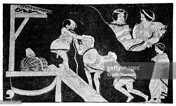 theatrical scene from the old comedy - theatre germany actor stock illustrations