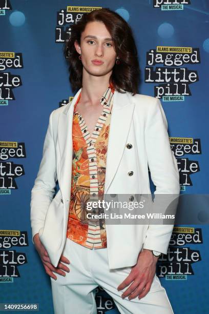 Paddy Quilter-Jones attends the Jagged Little Pill Homecoming red carpet at Theatre Royal on July 17, 2022 in Sydney, Australia.