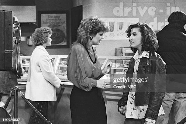 The Last Drive-In" Episode 22 -- Aired 1/16/85 -- Pictured: Lisa Whelchel as Blair Warner, Moon Unit Zappa as Sondra -- Photo by: NBCU Photo Bank