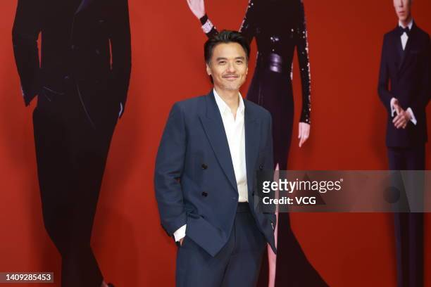 Actor Stephen Fung Tak-lun poses on the red carpet of the 40th Hong Kong Film Awards on July 17, 2022 in Hong Kong, China.