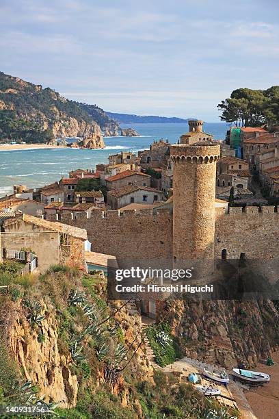 spain, costa brava - tossa de mar imagens e fotografias de stock
