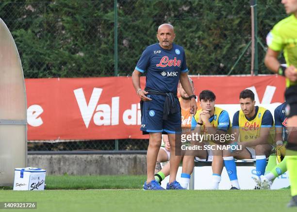 Luciano Spalletti of Napoli on July 17, 2022 in Dimaro, Italy.