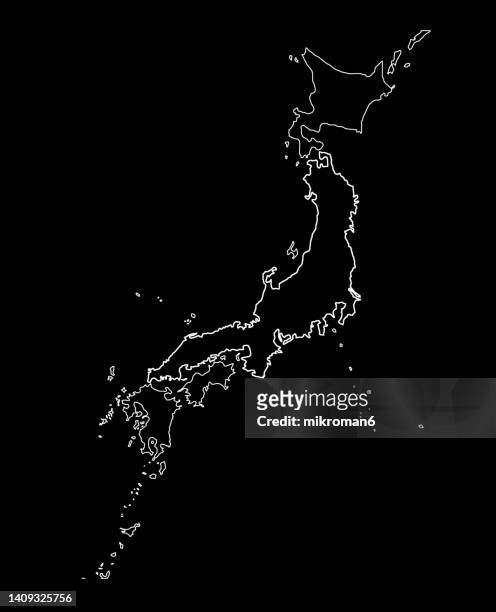 outline map of japan islands - 日本地図 ストックフォトと画像