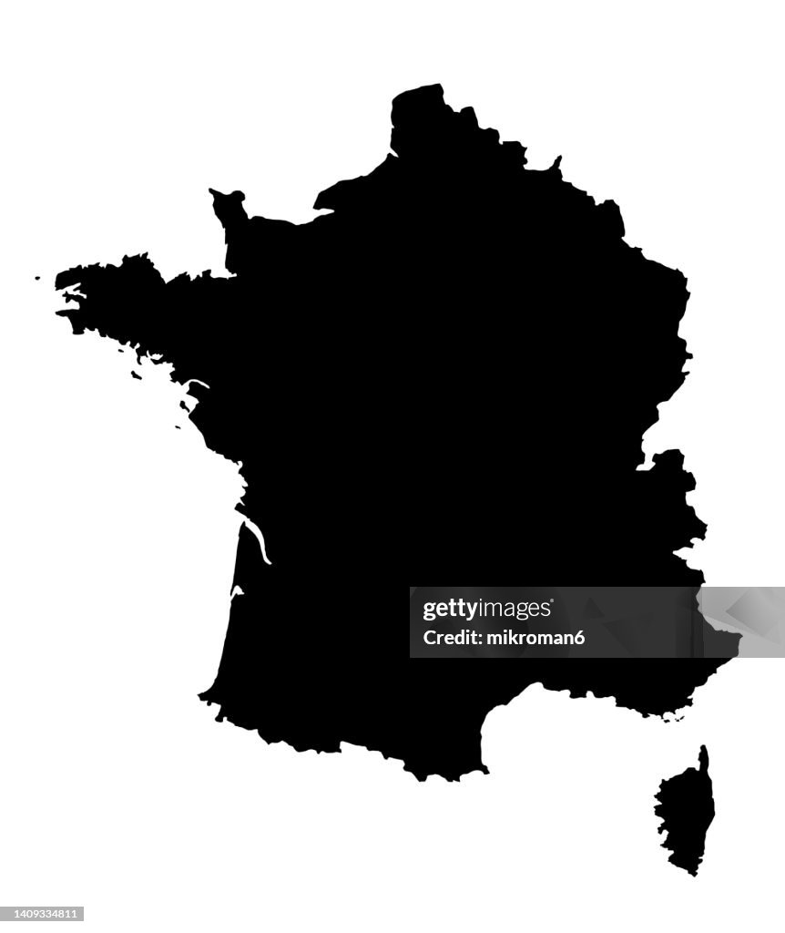 Outline map of France