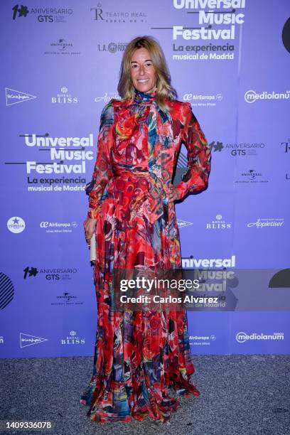 Monica Martin Luque attends the Placido Domingo concert photocall at the Royal Theater on July 17, 2022 in Madrid, Spain.