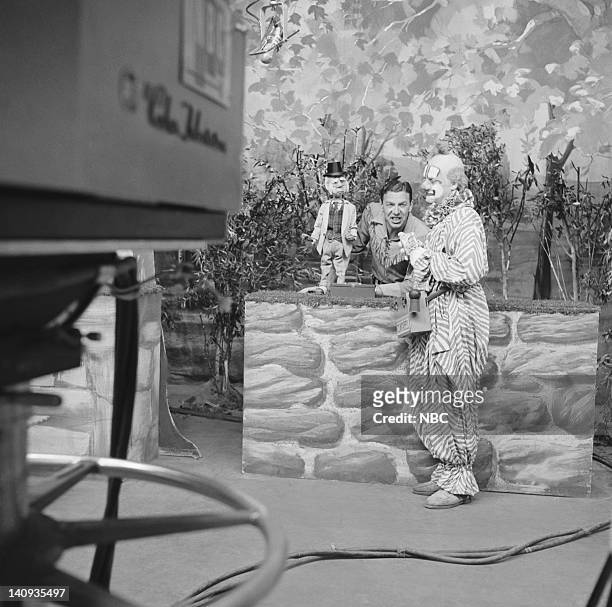 Pictured: Phineas T. Bluster, Bob Smith as host Buffalo Bob Smith, Lew Anderson as Clarabell the Clown -- Photo by: NBCU Photo Bank