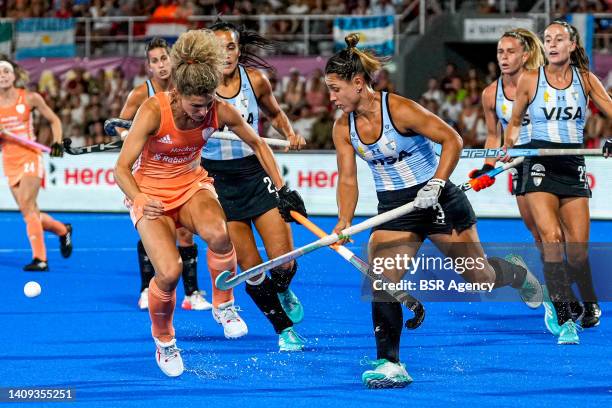 Maria Verschoor of Netherlands, Agustina Gorzelany of Argentina during the FIH Hockey Women's World Cup 2022 Final match between Netherlands and...