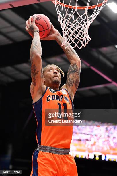 Michael Beasley of 3's Company dunks during the game against the Ghost Ballers in BIG3 Week 5 at Comerica Center on July 17, 2022 in Frisco, Texas.