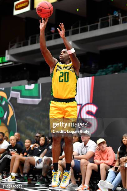 Jodie Meeks of the Ball Hogs shoots against the Aliens during the game in BIG3 Week 5 at Comerica Center on July 17, 2022 in Frisco, Texas.