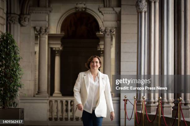 Barcelona Mayor Ada Colau during an interview for Europa Press, at Barcelona City Hall, July 12 in Barcelona, Catalonia, Spain. Social and political...