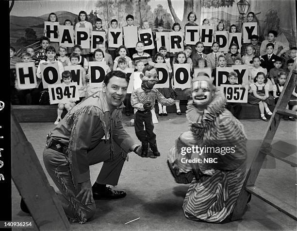 Pictured: Bob Smith as Buffalo Bob Smith, Howdy Doody, Lew Anderson as Clarabell the Clown -- Photo by: NBCU Photo Bank